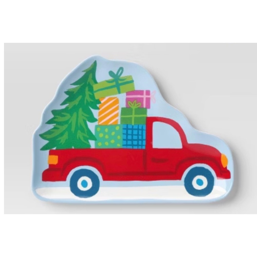 Lot of 4 10.5" Christmas Melamine Red Truck Plate - Wondershop™: Holiday‎